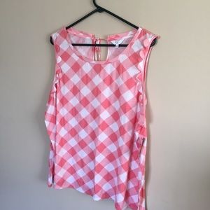 Sleeveless Pink Plaid Tank 3x Crown and Ivy